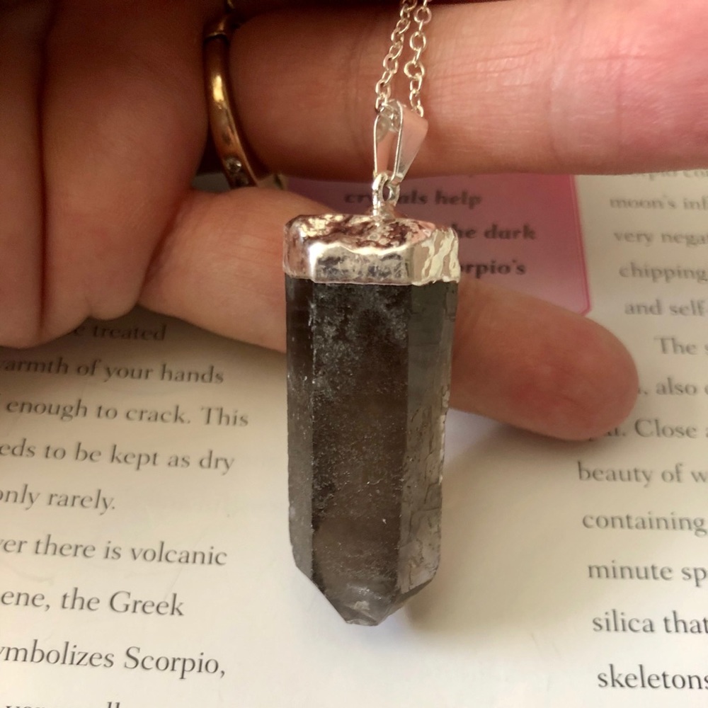 Raw Smokey Quartz Crystal Pendant💫